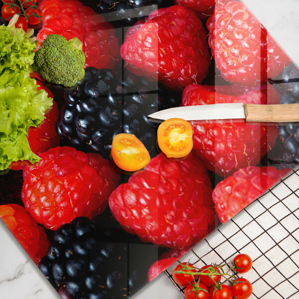 Steklena podloga za rezanje Maline in robide