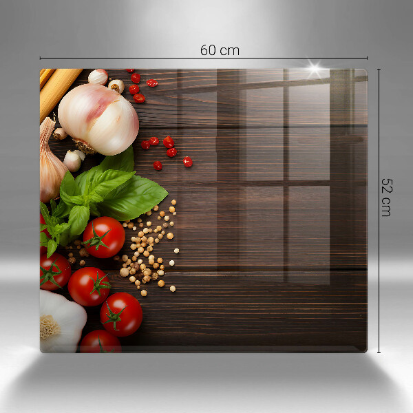 Steklena podloga za rezanje Zelenjava na mizi