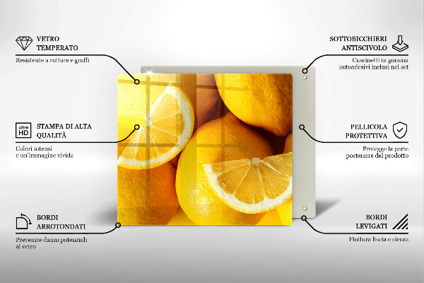 Steklena podloga za rezanje Sočne limone