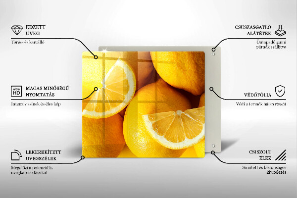 Steklena podloga za rezanje Sočne limone
