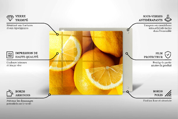Steklena podloga za rezanje Sočne limone