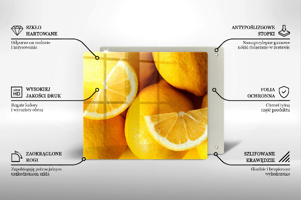 Steklena podloga za rezanje Sočne limone