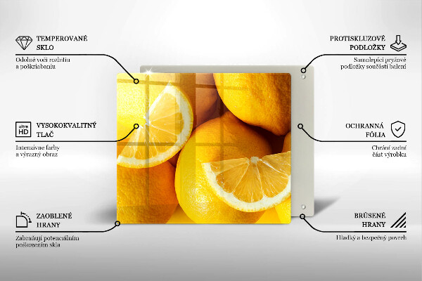 Steklena podloga za rezanje Sočne limone