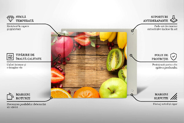 Steklena podloga za rezanje Sveže sadje