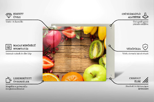 Steklena podloga za rezanje Sveže sadje