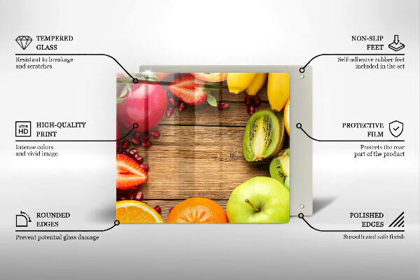 Steklena podloga za rezanje Sveže sadje