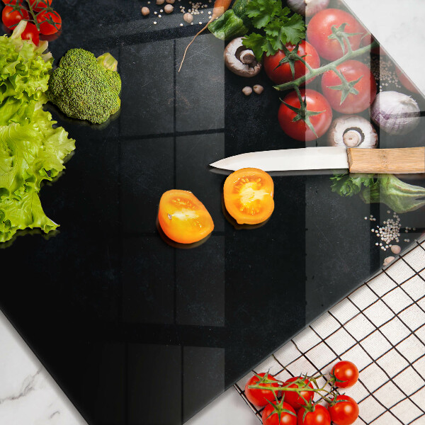 Steklena podloga za rezanje Pisana zelenjava