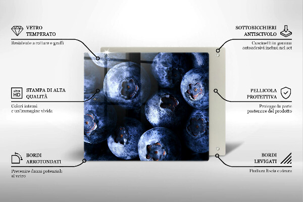 Steklena podloga za rezanje Jagode od blizu