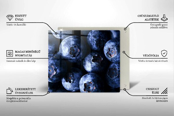 Steklena podloga za rezanje Jagode od blizu