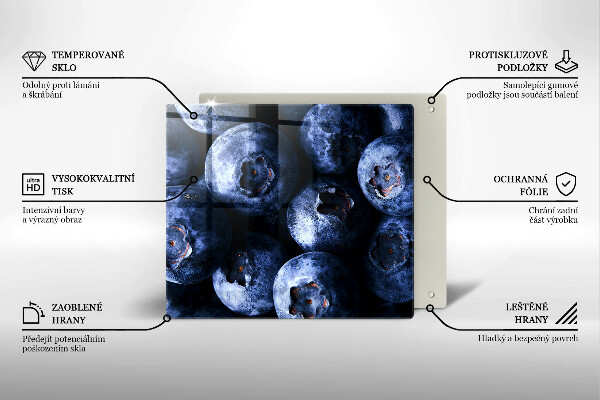 Steklena podloga za rezanje Jagode od blizu