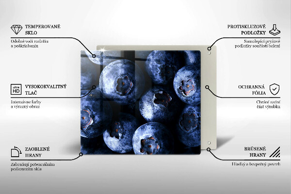 Steklena podloga za rezanje Jagode od blizu