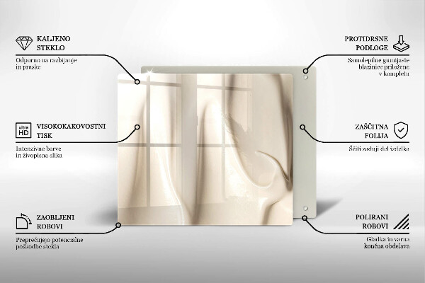 Steklena podloga za rezanje Kremni sladoled