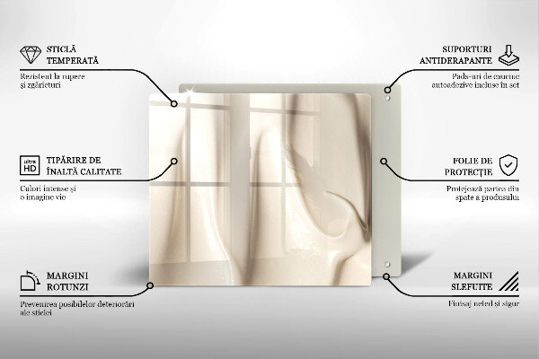 Steklena podloga za rezanje Kremni sladoled