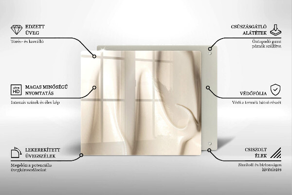 Steklena podloga za rezanje Kremni sladoled