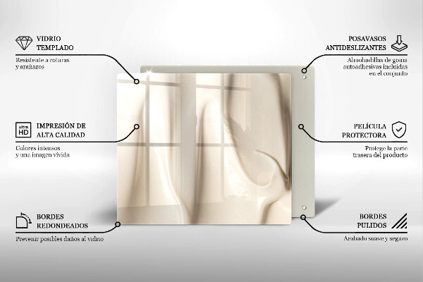 Steklena podloga za rezanje Kremni sladoled