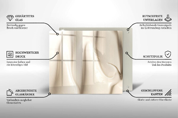 Steklena podloga za rezanje Kremni sladoled