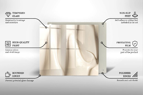 Steklena podloga za rezanje Kremni sladoled