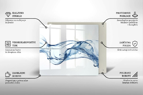 Steklena podloga za rezanje Kristalna voda