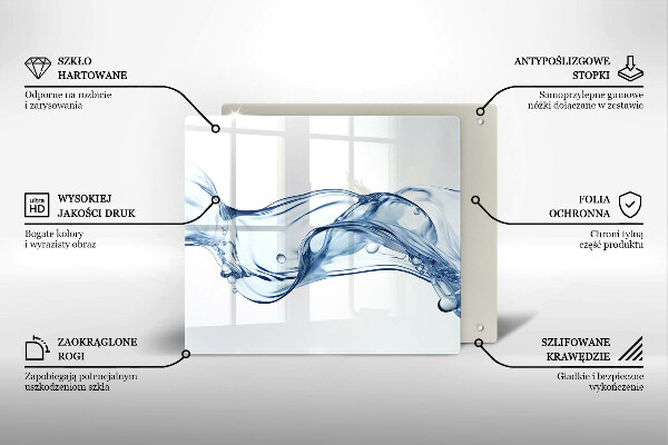 Steklena podloga za rezanje Kristalna voda