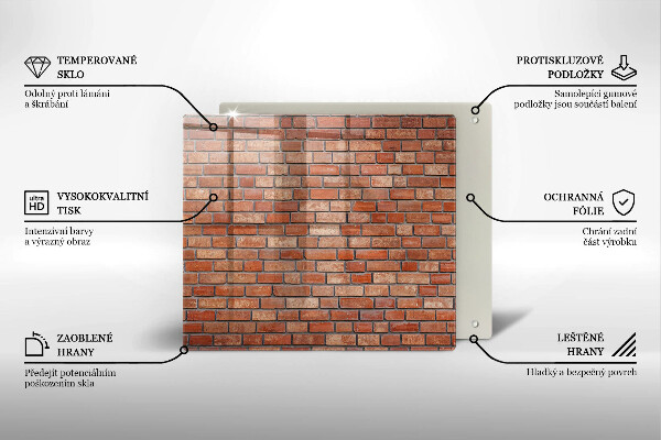 Steklena podloga za rezanje Stena iz opečne stene