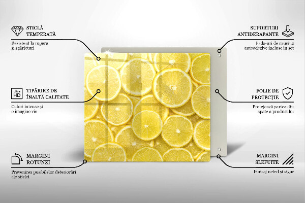 Steklena podloga za rezanje Sadež limone