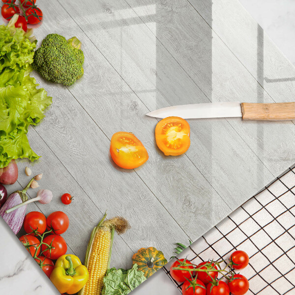 Steklena podloga za rezanje Zelenjava na deskah