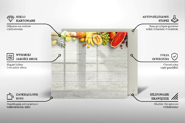 Steklena podloga za rezanje Sadje na deskah