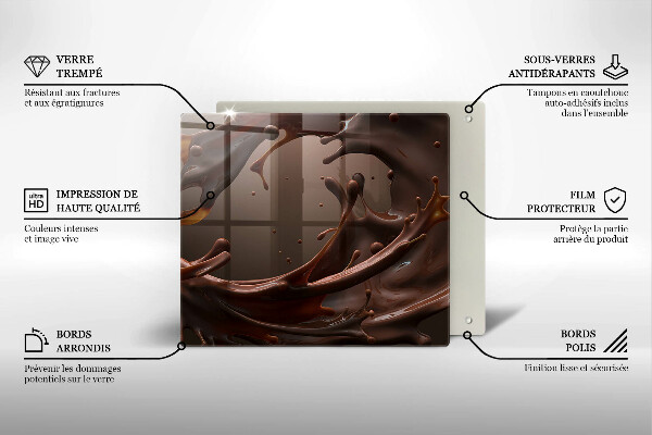 Steklena podloga za rezanje Tekoča čokolada