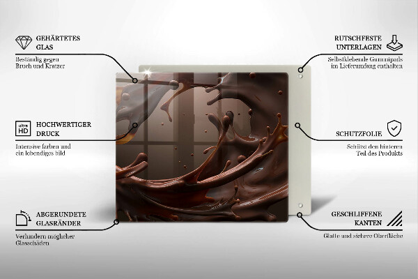 Steklena podloga za rezanje Tekoča čokolada