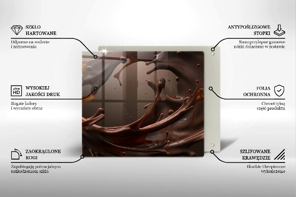 Steklena podloga za rezanje Tekoča čokolada