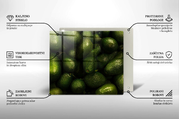 Steklena podloga za rezanje Sadje avokada