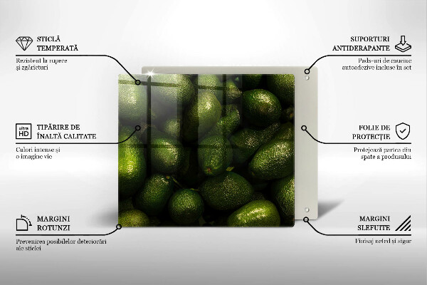 Steklena podloga za rezanje Sadje avokada