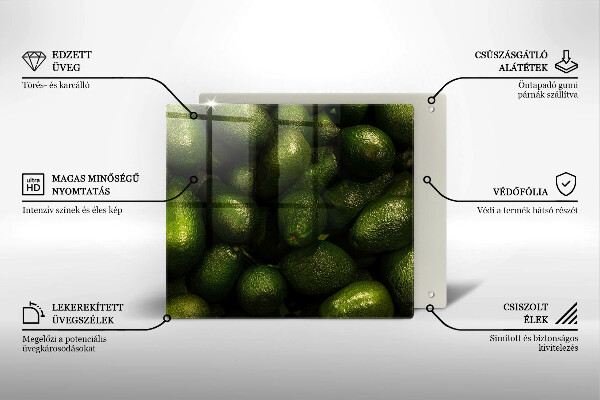 Steklena podloga za rezanje Sadje avokada