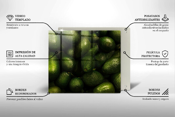 Steklena podloga za rezanje Sadje avokada