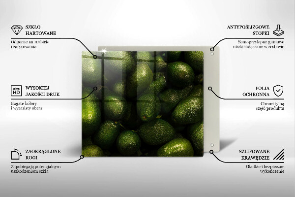 Steklena podloga za rezanje Sadje avokada