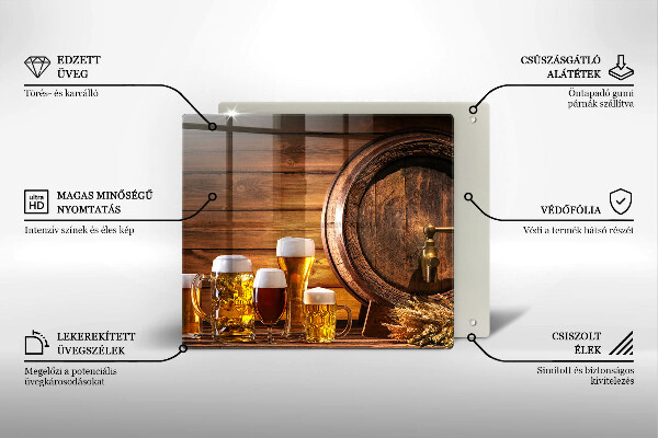 Steklena podloga za rezanje Sod piva