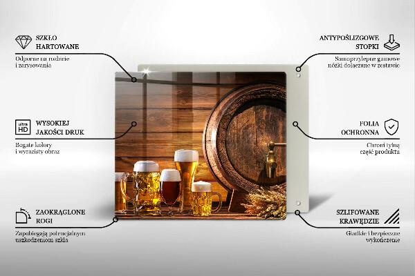 Steklena podloga za rezanje Sod piva