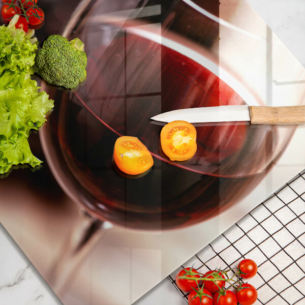 Steklena podloga za rezanje Kozarec rdečega vina