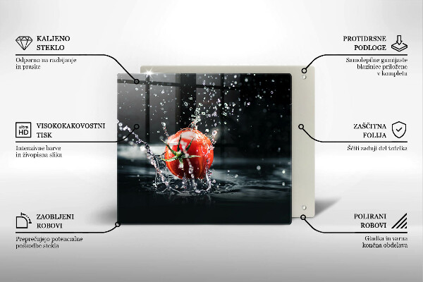 Steklena podloga za rezanje Paradižnik v vodi