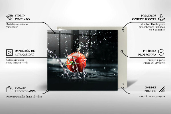 Steklena podloga za rezanje Paradižnik v vodi