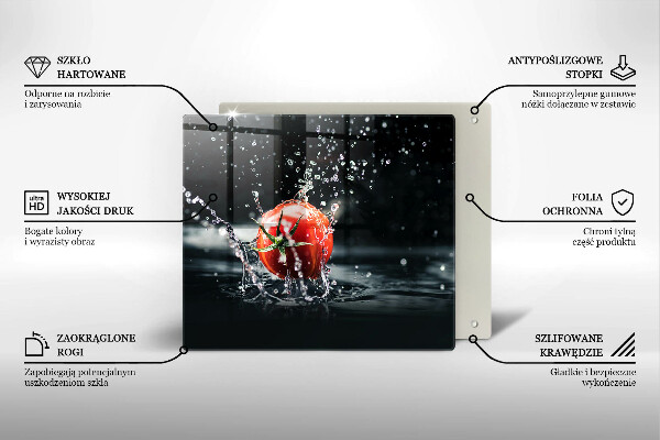 Steklena podloga za rezanje Paradižnik v vodi