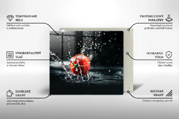 Steklena podloga za rezanje Paradižnik v vodi