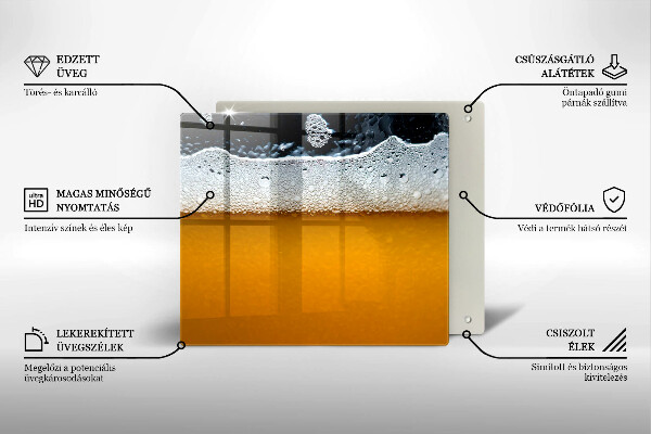 Steklena podloga za rezanje Pijte pivsko peno