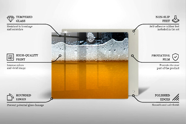 Steklena podloga za rezanje Pijte pivsko peno
