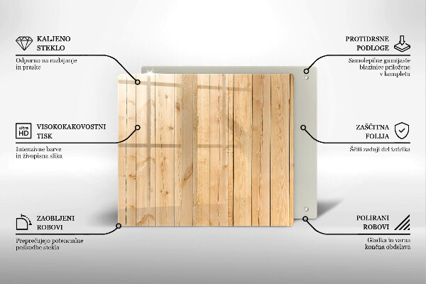 Steklena podloga za rezanje Občutljive lesene deske