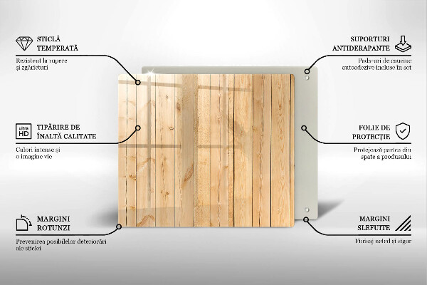 Steklena podloga za rezanje Občutljive lesene deske