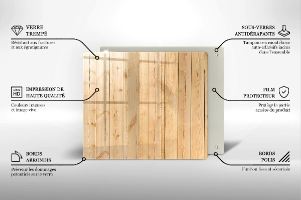 Steklena podloga za rezanje Občutljive lesene deske