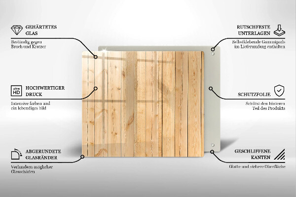 Steklena podloga za rezanje Občutljive lesene deske