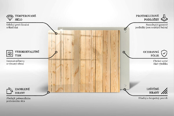 Steklena podloga za rezanje Občutljive lesene deske