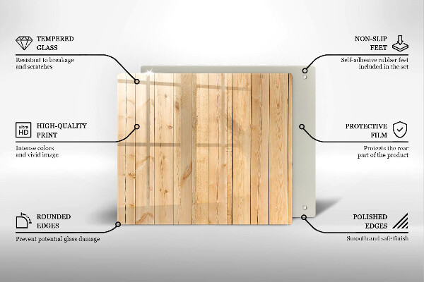 Steklena podloga za rezanje Občutljive lesene deske